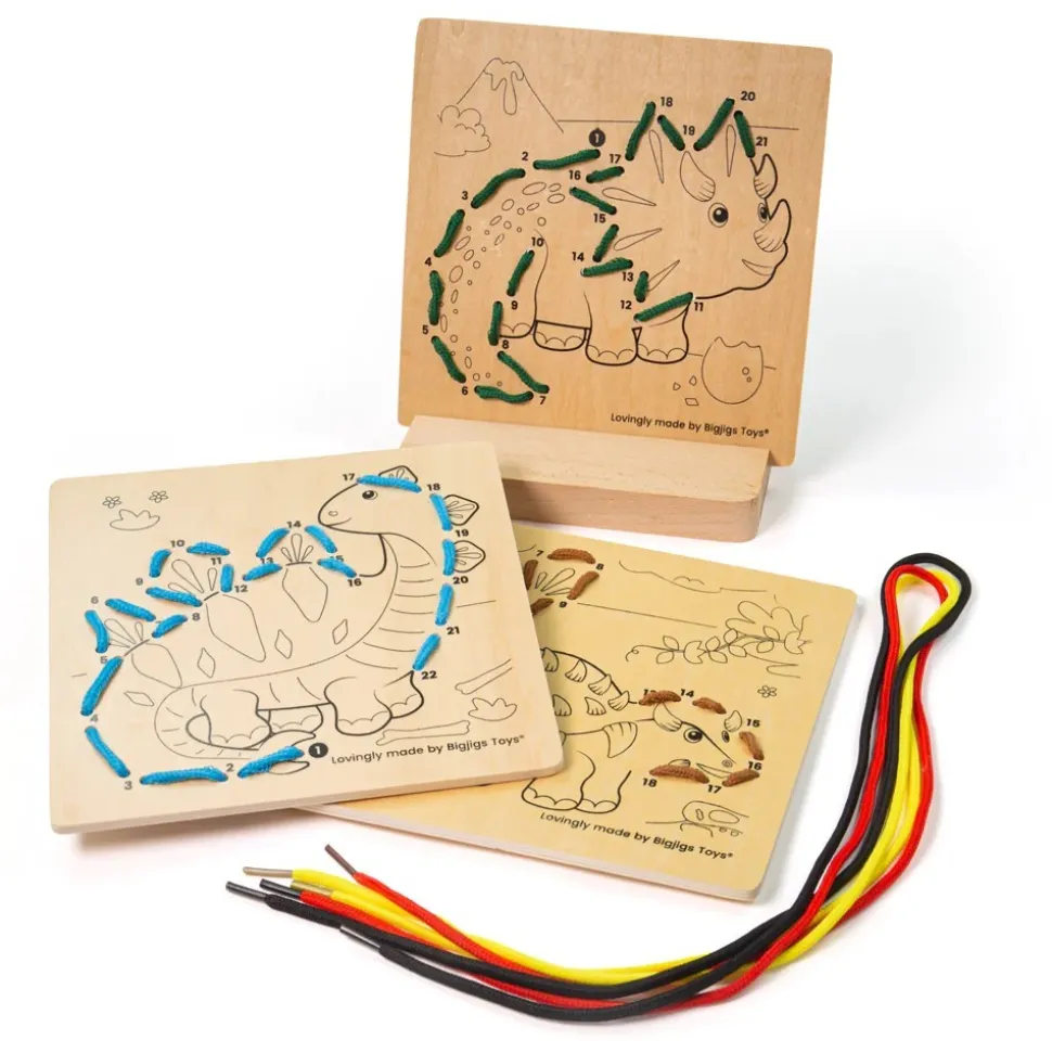Big Jigs Lacing By Numbers Dinosaurs