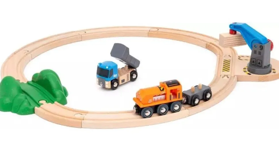 BRIO World Starter Lift and Load Set: Trains, Track and Crane 36028