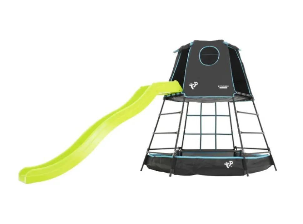 TP Explorer Metal Climbing Frame Black with Crazy Wavy Slide